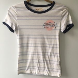 Hollister Striped Tee Shirt | Retro | Fitted | Soft Material